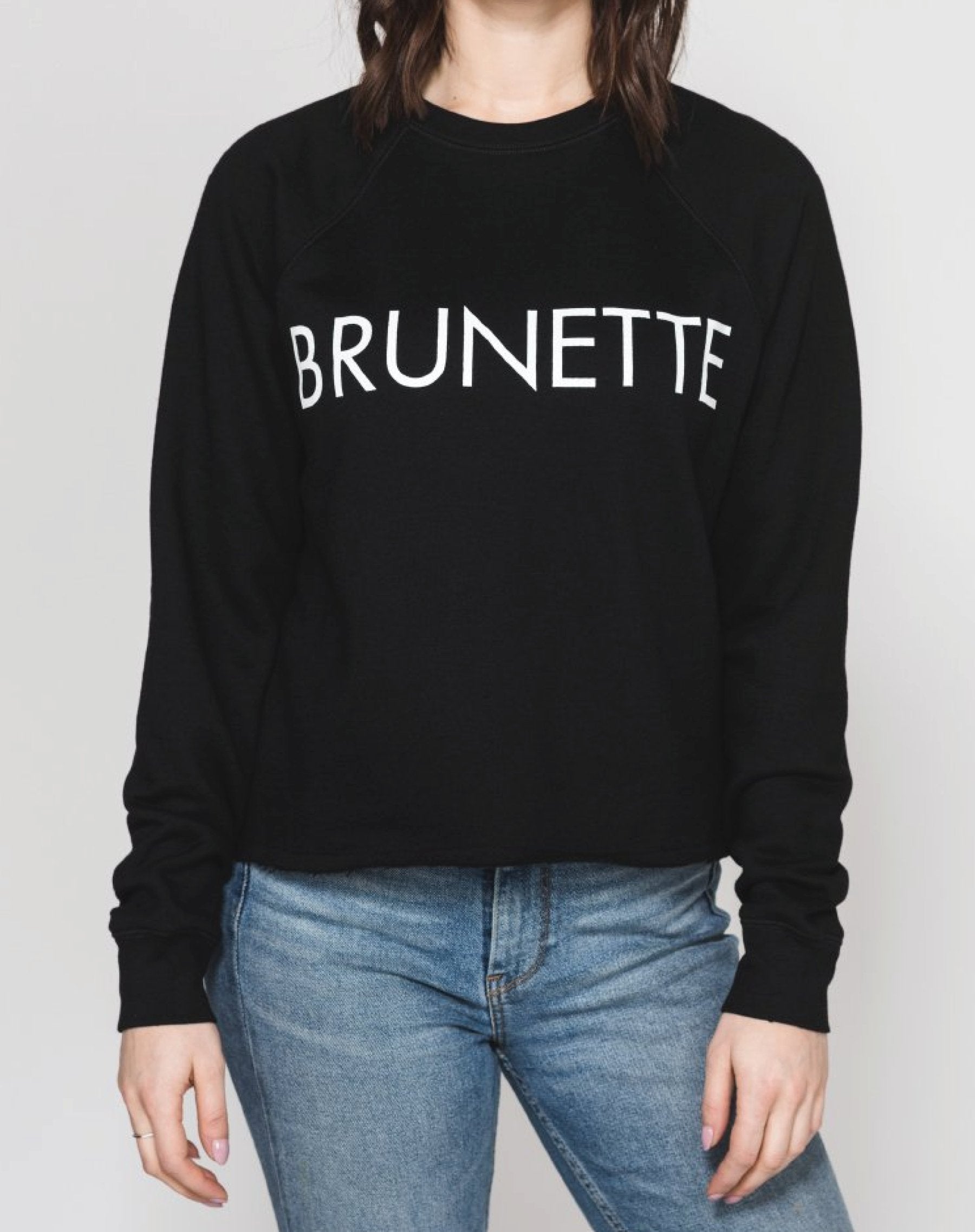 brunette sweatshirt