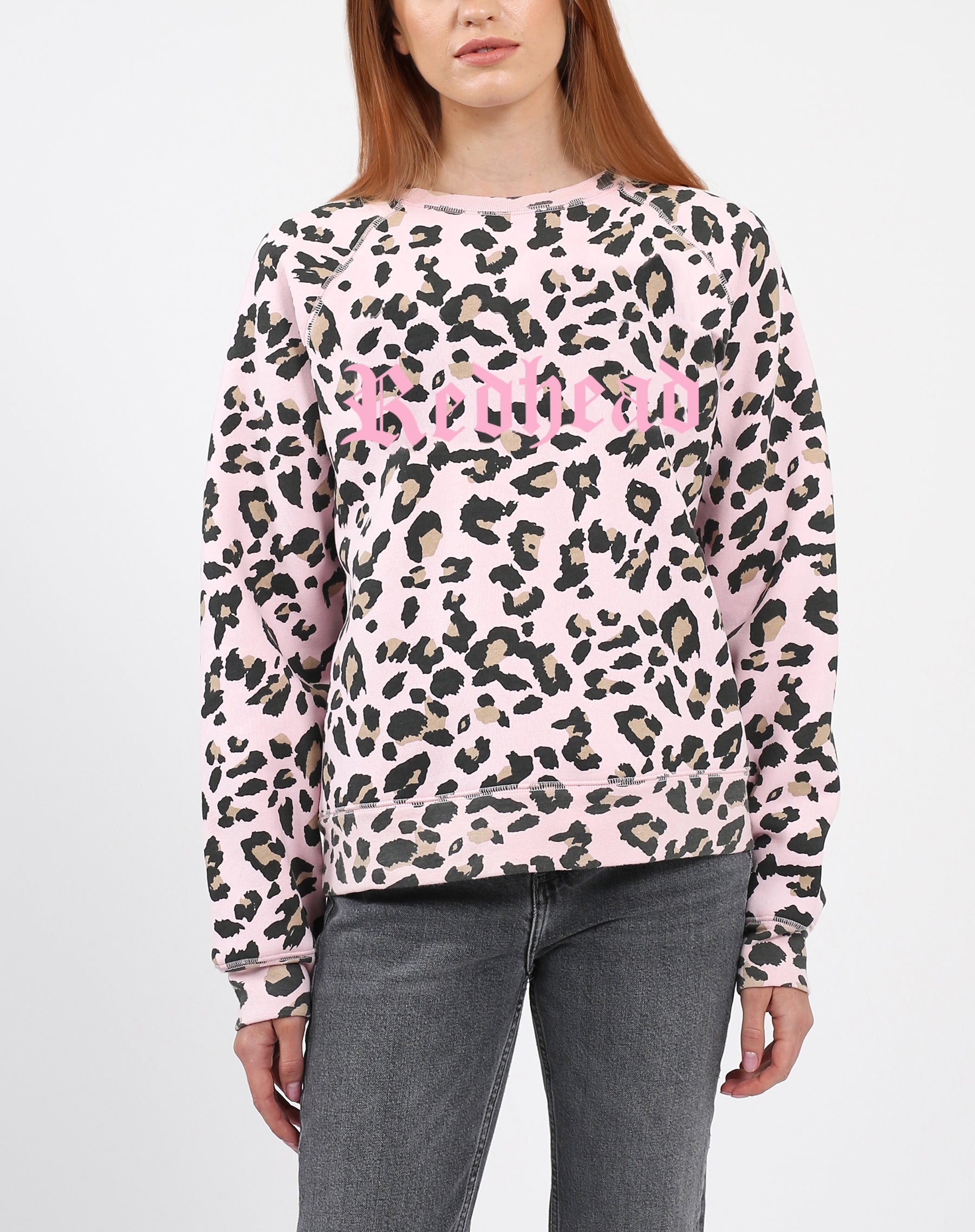 pink leopard print sweatshirt