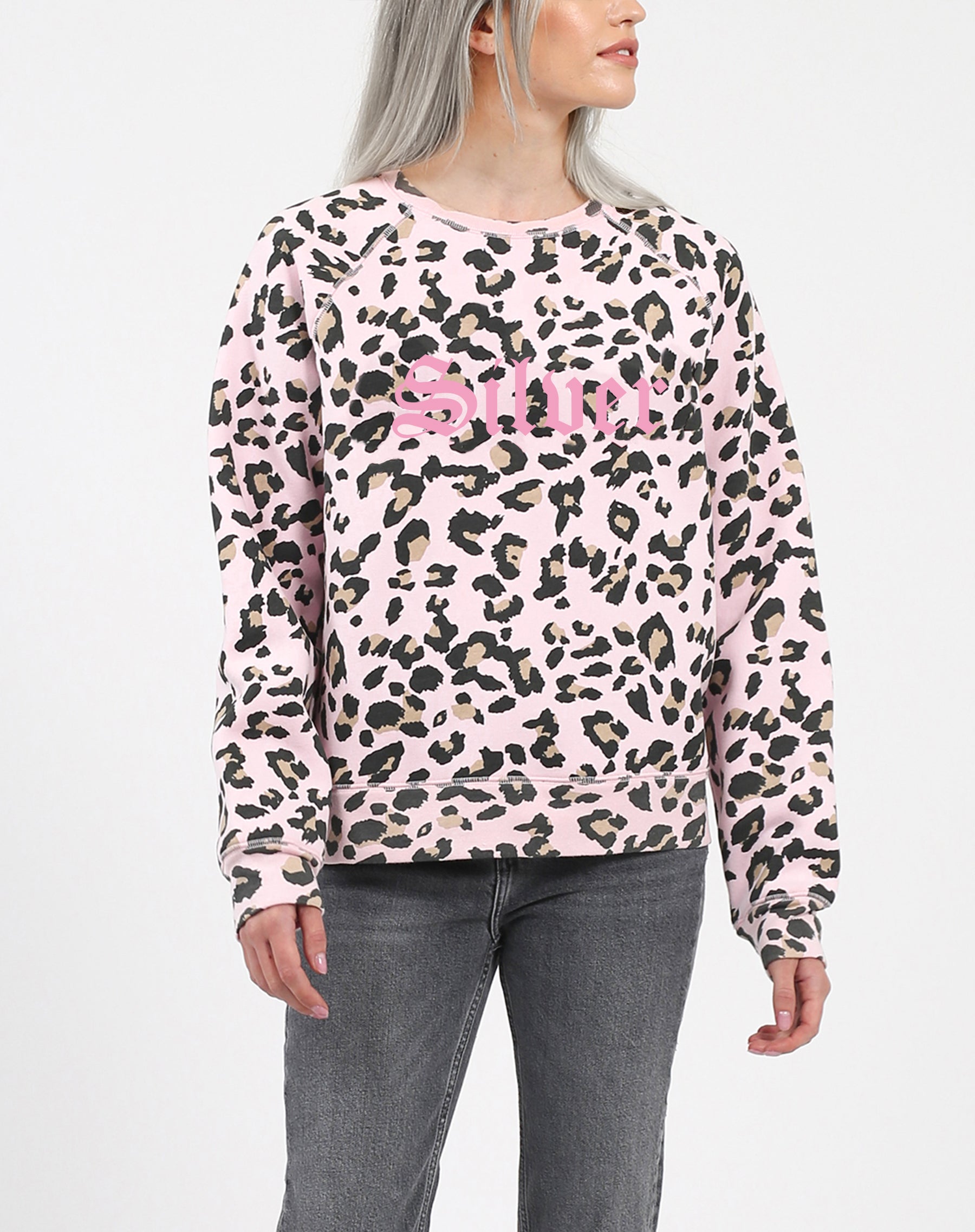 pink leopard print sweatshirt