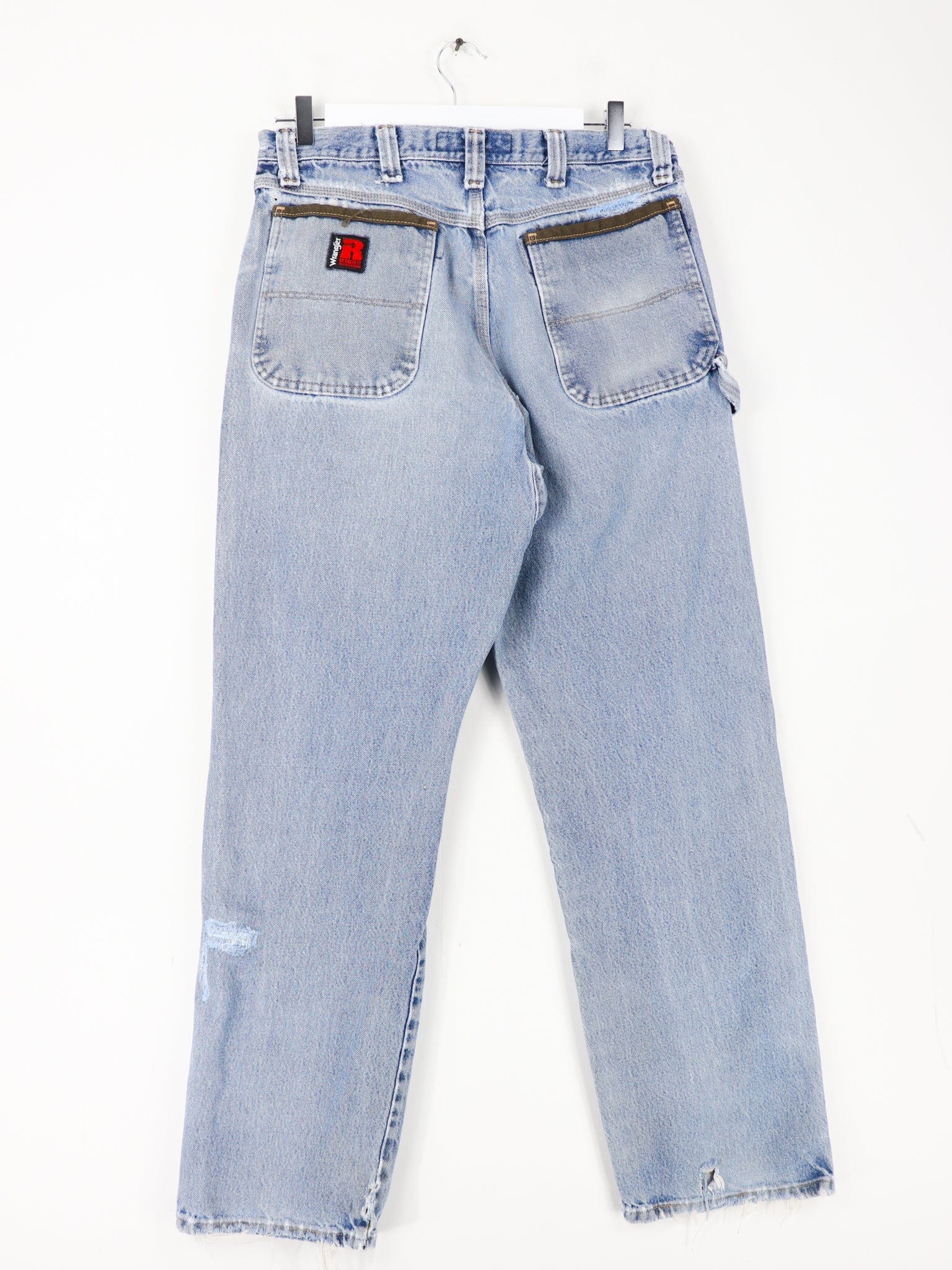 Vintage Wrangler Riggs Workwear Distressed Denim Jeans Size 34 x 34