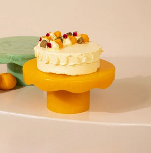 Scallop Resin Cake Stand, Yellow - Alkali Rye - Oakland's Beverage Shop