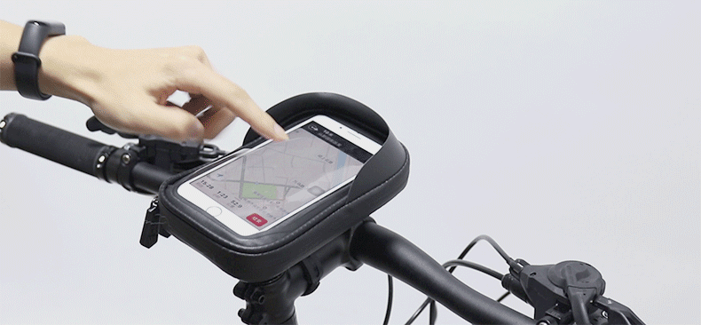 Bicycle phone holder waterproof bracket bag Bicycle bag cycling bike b —  novokart