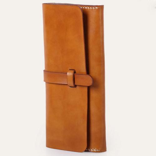 Handmade leather vintage women long wallet clutch purse wallet