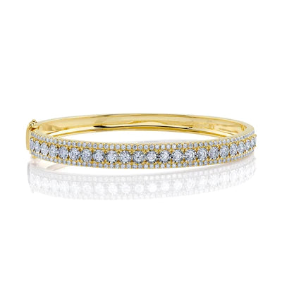 2.32ctw Diamond Bangle, Yellow Gold