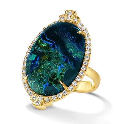 Azurite Malachite, 0.48ctw Diamond Ring - Gunderson's Jewelers