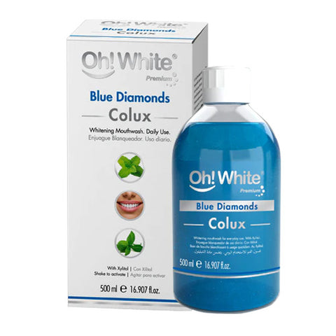 Oh White! Premium Tooth Whitening Mouthwash Blue Diamonds Colux 500ml