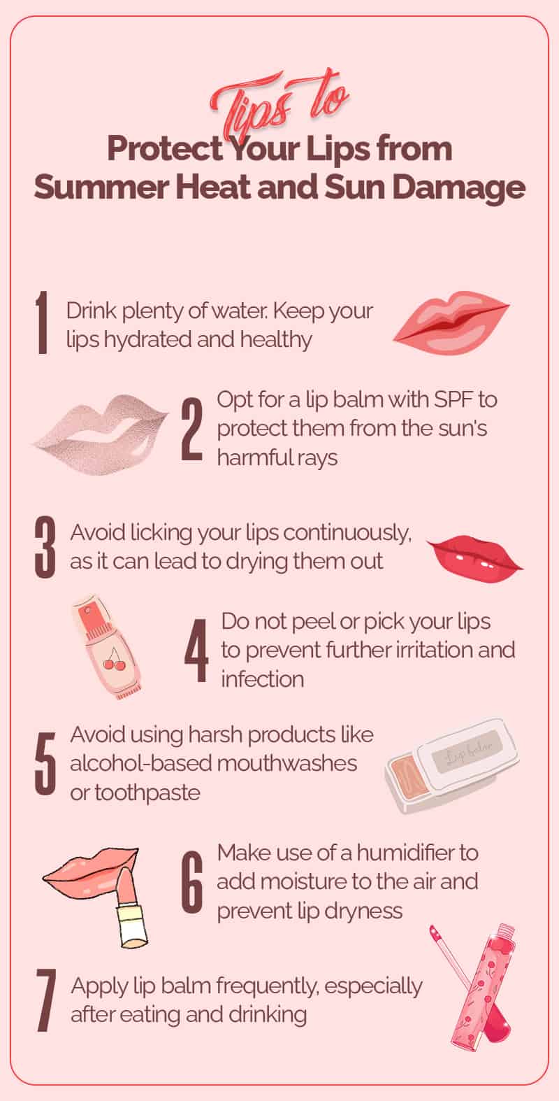 Tips to Protect Your Lips from Summer Heat and Sun Damage - Infographics