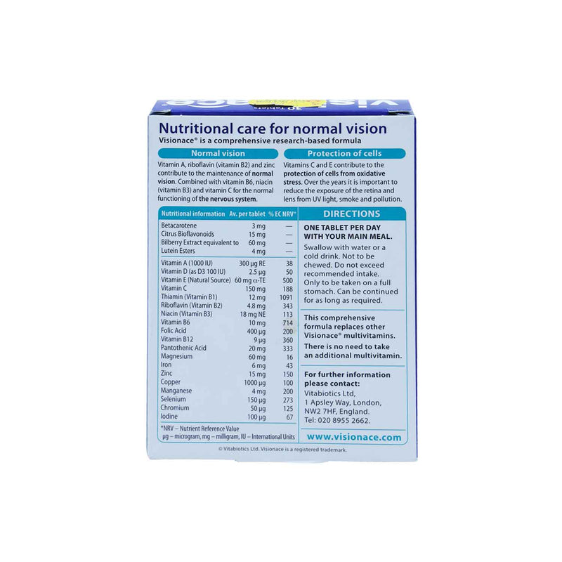 Buy Vitabiotics Visionace Tab 30 S Online At Best Prices In Qatar Carencure Pharmacy