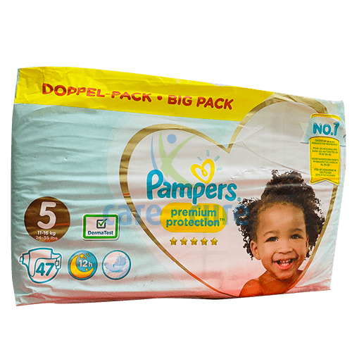 Pampers Premium Protection Big Pack Size 5 11-16 Kg, 47 Diapers price in  Doha Qatar