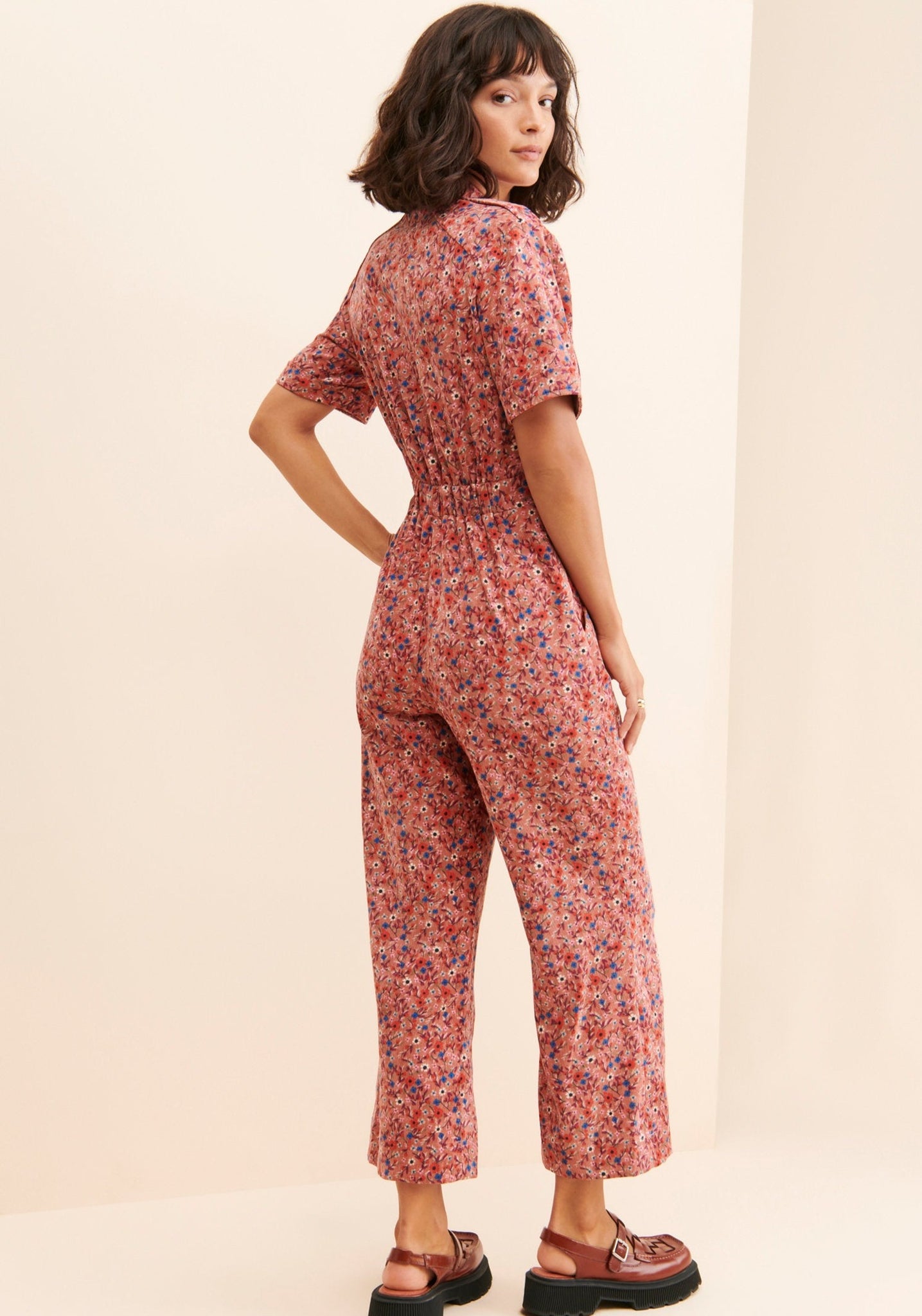 floral utility jumpsuit