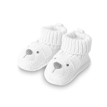 Load image into Gallery viewer, White Knit Bear Booties
