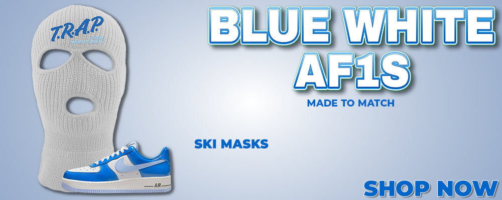 Blue White AF1s Ski Masks to match Sneakers | Winter Masks to match Blue White AF1s Shoes