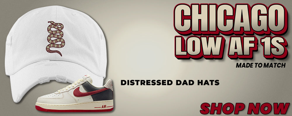 Chicago Low AF 1s Distressed Dad Hats to match Sneakers | Hats to match Chicago Low AF 1s Shoes