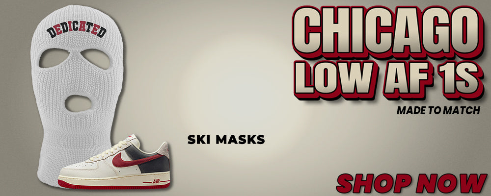 Chicago Low AF 1s Ski Masks to match Sneakers | Winter Masks to match Chicago Low AF 1s Shoes