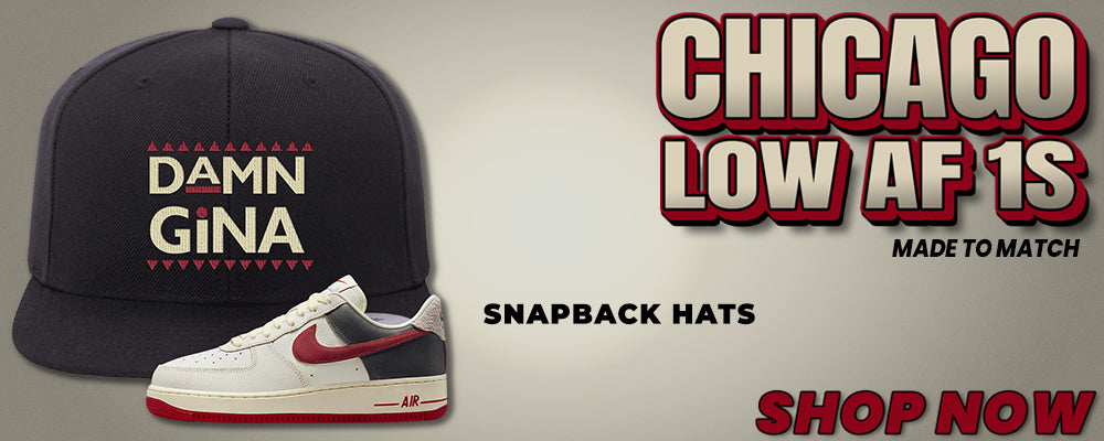 Chicago Low AF 1s Snapback Hats to match Sneakers | Hats to match Chicago Low AF 1s Shoes