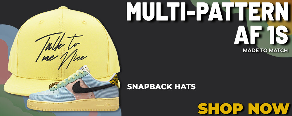 Multi-Pattern AF 1s Snapback Hats to match Sneakers | Hats to match Multi-Pattern AF 1s Shoes