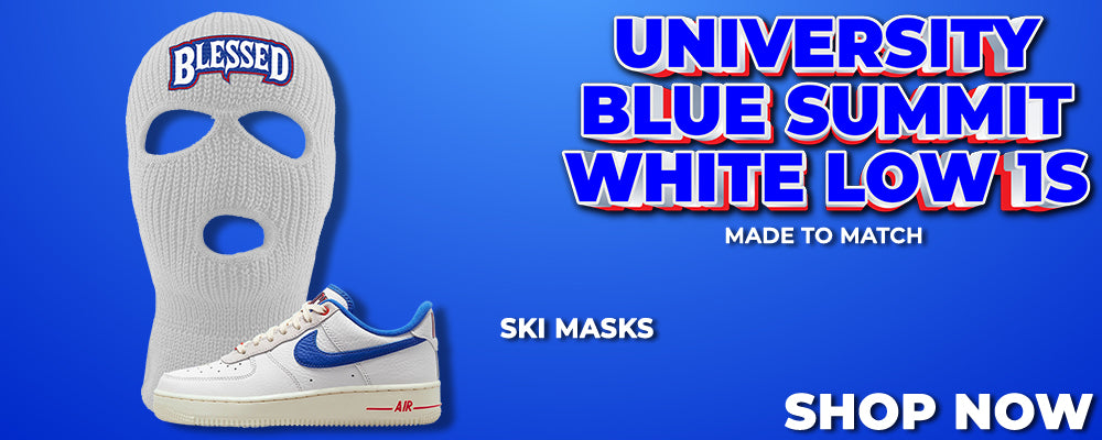 University Blue Summit White Low 1s Ski Masks to match Sneakers | Winter Masks to match University Blue Summit White Low 1s Shoes