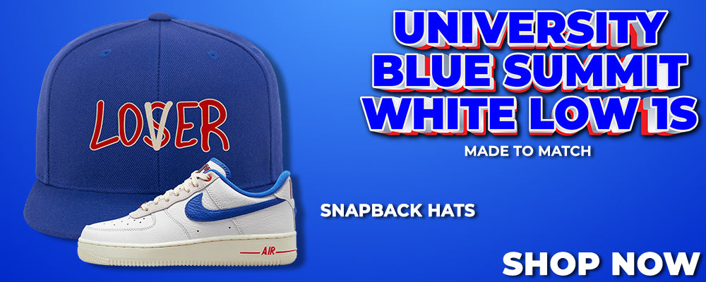 University Blue Summit White Low 1s Snapback Hats to match Sneakers | Hats to match University Blue Summit White Low 1s Shoes