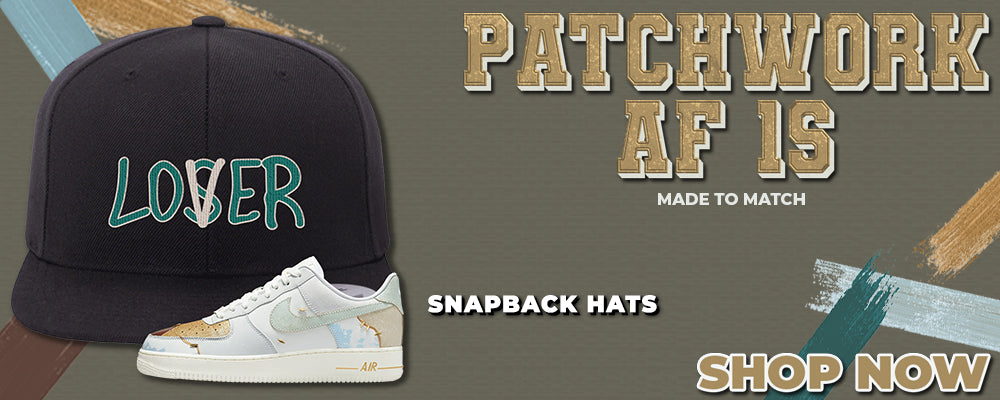 Patchwork AF 1s Snapback Hats to match Sneakers | Hats to match Patchwork AF 1s Shoes