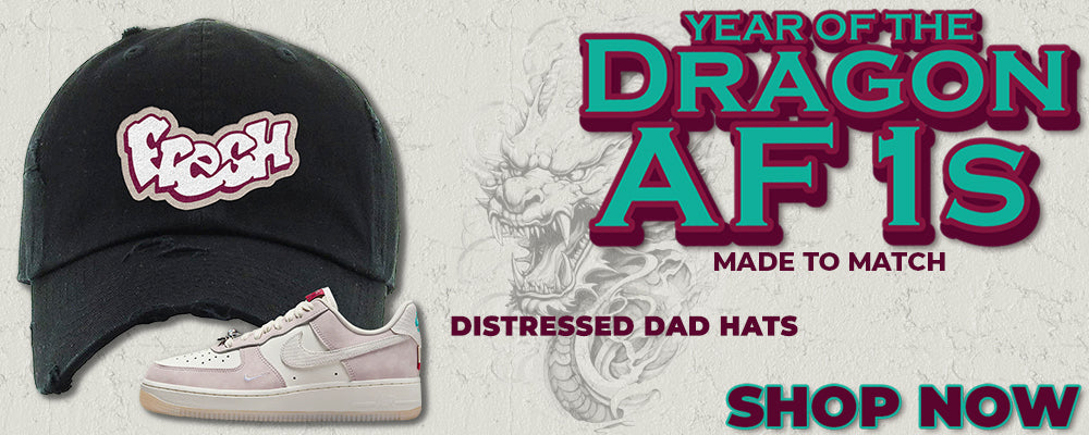 Year of the Dragon AF1s Distressed Dad Hats to match Sneakers | Hats to match Year of the Dragon AF1s Shoes