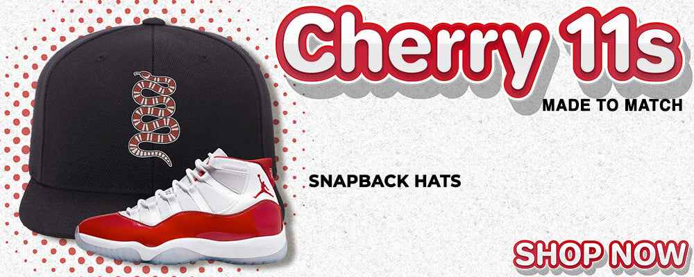 Cherry 11s Snapback Hats to match Sneakers | Hats to match Cherry 11s Shoes