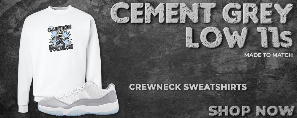Cement Grey Low 11s Crewneck Sweatshirts to match Sneakers | Crewnecks to match Cement Grey Low 11s Shoes