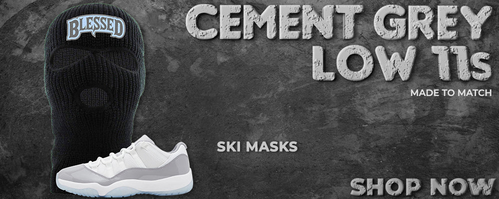 Cement Grey Low 11s Ski Masks to match Sneakers | Winter Masks to match Cement Grey Low 11s Shoes