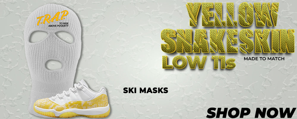 Yellow Snakeskin Low 11s Ski Masks to match Sneakers | Winter Masks to match Yellow Snakeskin Low 11s Shoes