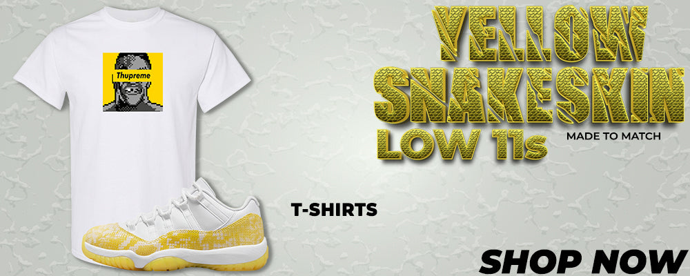 Yellow Snakeskin Low 11s T Shirts to match Sneakers | Tees to match Yellow Snakeskin Low 11s Shoes