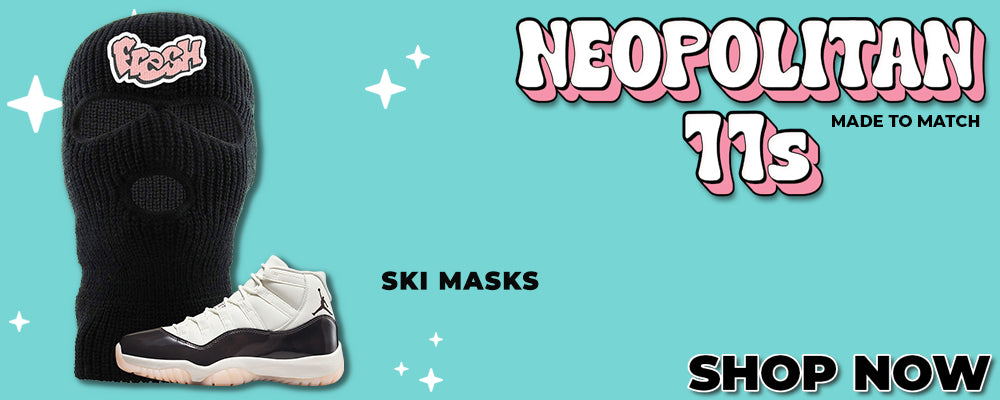 Neapolitan 11s Ski Masks to match Sneakers | Winter Masks to match Neapolitan 11s Shoes