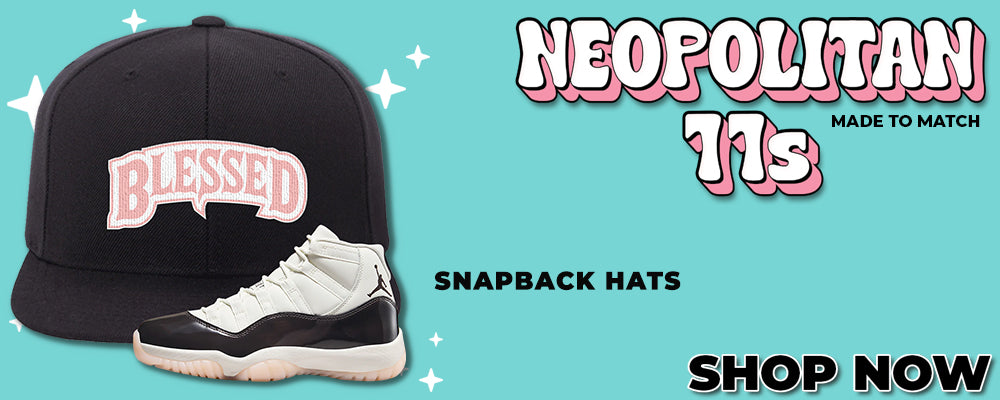 Neapolitan 11s Snapback Hats to match Sneakers | Hats to match Neapolitan 11s Shoes