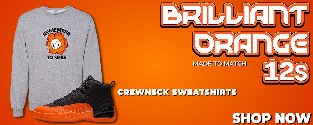 Brilliant Orange 12s Crewneck Sweatshirts to match Sneakers | Crewnecks to match Brilliant Orange 12s Shoes