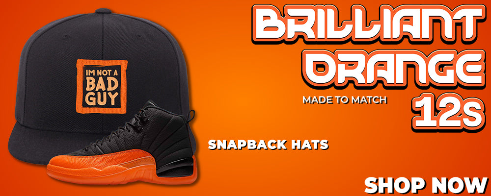 Brilliant Orange 12s Snapback Hats to match Sneakers | Hats to match Brilliant Orange 12s Shoes