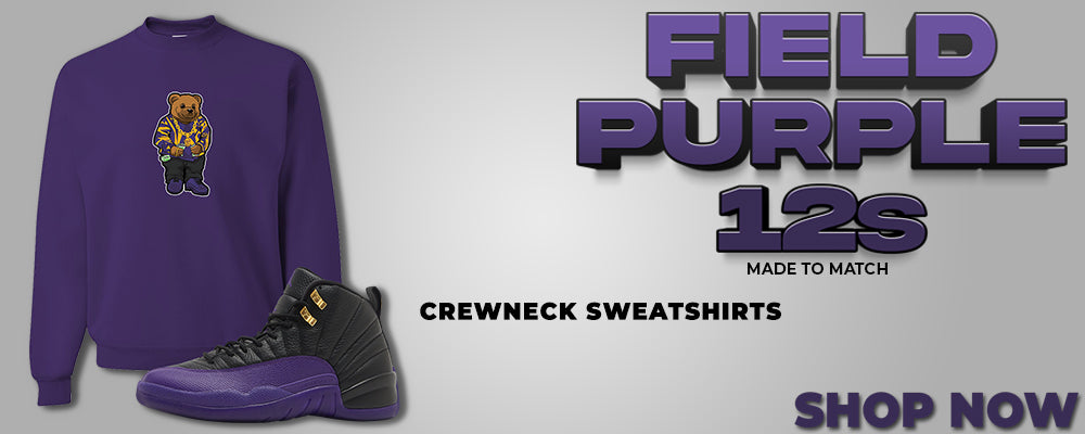 Field Purple 12s Crewneck Sweatshirts to match Sneakers | Crewnecks to match Field Purple 12s Shoes