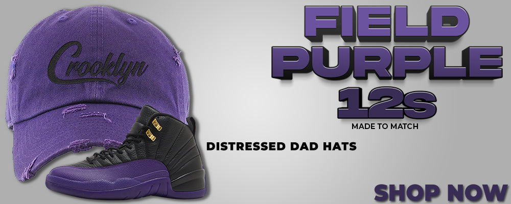 Field Purple 12s Distressed Dad Hats to match Sneakers | Hats to match Field Purple 12s Shoes