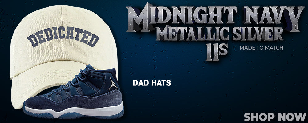 Midnight Navy Metallic Silver 11s Dad Hats to match Sneakers | Hats to match Midnight Navy Metallic Silver 11s Shoes