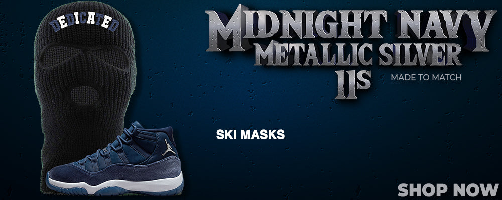 Midnight Navy Metallic Silver 11s Ski Masks to match Sneakers | Winter Masks to match Midnight Navy Metallic Silver 11s Shoes