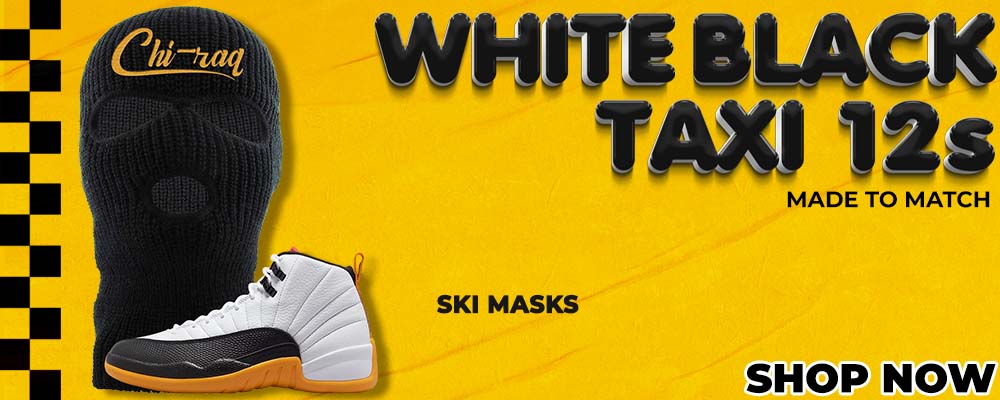 White Black Taxi 12s Ski Masks to match Sneakers | Winter Masks to match White Black Taxi 12s Shoes