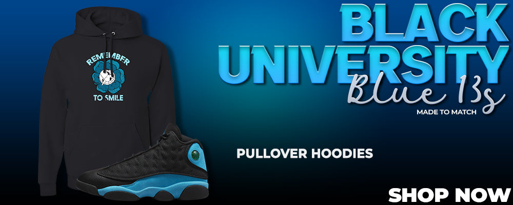 Black University Blue 13s Pullover Hoodies to match Sneakers | Hoodies to match Black University Blue 13s Shoes
