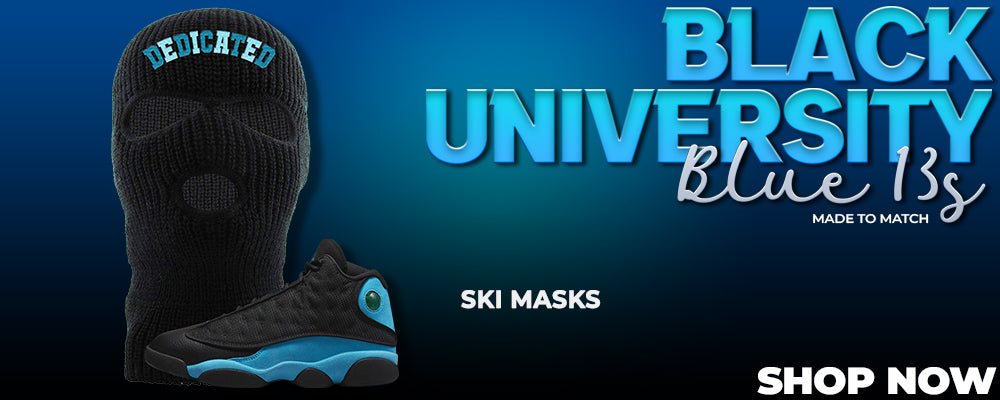 Black University Blue 13s Ski Masks to match Sneakers | Winter Masks to match Black University Blue 13s Shoes