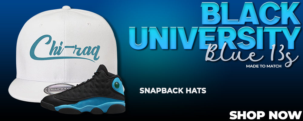 Black University Blue 13s Snapback Hats to match Sneakers | Hats to match Black University Blue 13s Shoes