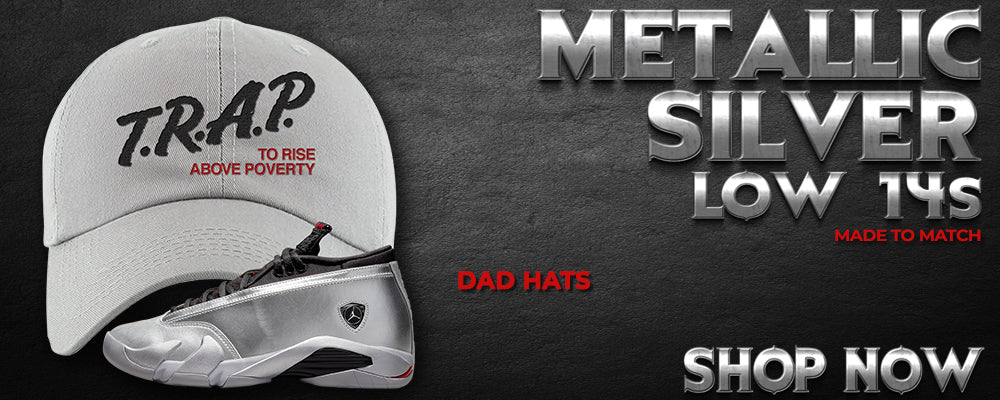 Metallic Silver Low 14s Dad Hats to match Sneakers | Hats to match Metallic Silver Low 14s Shoes