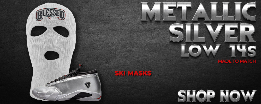 Metallic Silver Low 14s Ski Masks to match Sneakers | Winter Masks to match Metallic Silver Low 14s Shoes