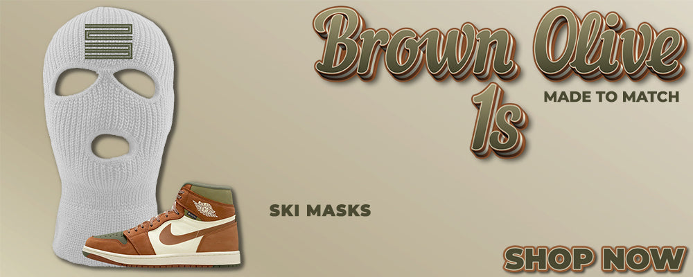 Brown Olive 1s Ski Masks to match Sneakers | Winter Masks to match Brown Olive 1s Shoes