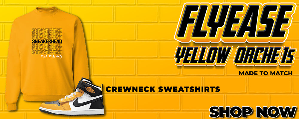 Flyease Yellow Ochre 1s Crewneck Sweatshirts to match Sneakers | Crewnecks to match Flyease Yellow Ochre 1s Shoes