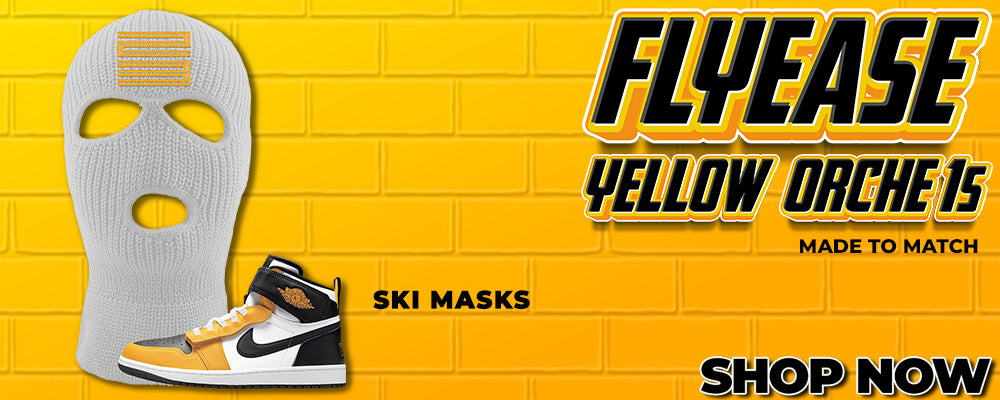 Flyease Yellow Ochre 1s Ski Masks to match Sneakers | Winter Masks to match Flyease Yellow Ochre 1s Shoes