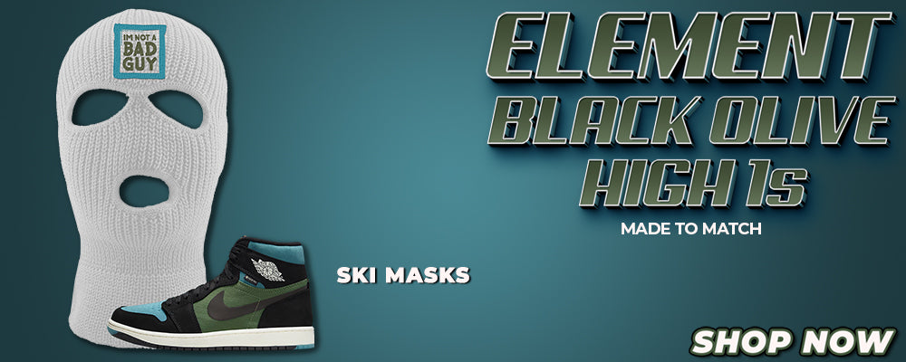 Element Black Olive High 1s Ski Masks to match Sneakers | Winter Masks to match Element Black Olive High 1s Shoes