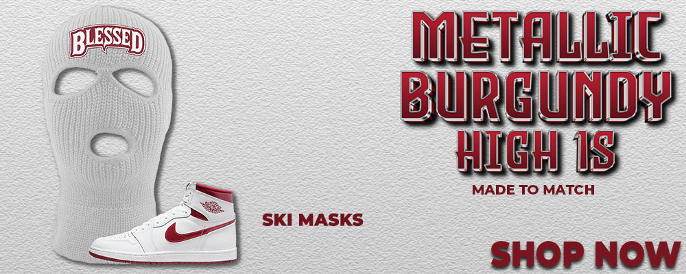 Metallic Burgundy High 1s Ski Masks to match Sneakers | Winter Masks to match Metallic Burgundy High 1s Shoes