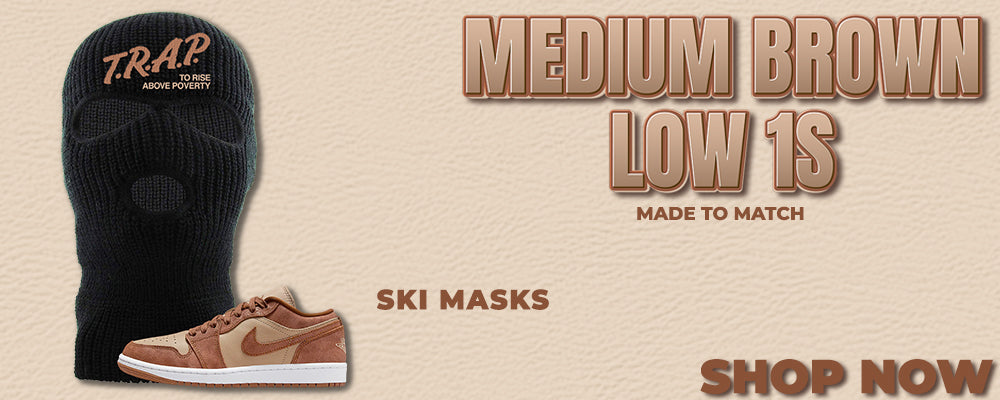 Medium Brown Low 1s Ski Masks to match Sneakers | Winter Masks to match Medium Brown Low 1s Shoes
