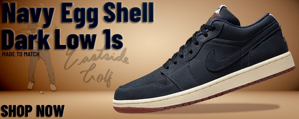 Navy Egg Shell Dark Gum Low 1s Clothing to match Sneakers | Clothing to match Navy Egg Shell Dark Gum Low 1s Shoes
